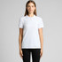 A white polo shirt with a collar and three buttons, displayed on a model against a plain background.