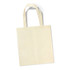 A natural, cream-coloured tote bag with two handles and a simple, unembellished design. It features a branding logo.