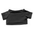 A black short-sleeved shirt designed for plush toys, featuring a relaxed neckline and soft fabric.