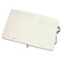 An extra-large, soft cover Moleskine notebook with blank pages and a ribbon bookmark, featuring a black exterior.