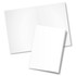 An A5 gift card in white, featuring a blank space with a smooth finish. It includes a logo.