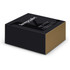 A sleek black and gold packaging box for the Keepsake Onsen Tea Set, featuring a logo on the front.