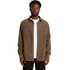 A button-up shirt in a brown cord fabric, featuring two front pockets and a classic collar.