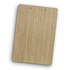 A bamboo clipboard in a natural light brown finish, featuring two metal clips at the top.