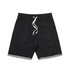 Track shorts in black with a drawstring waist and contrasting hem detail, featuring a logo.