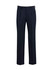 Men's regular fit trousers in navy blue with pleats; features a waistband and a logo. Suitable for formal wear.