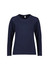 A navy long sleeve women's performance tee with a rounded neckline and raglan sleeves. Features a logo on the garment.