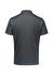A dark grey men's short sleeve polo shirt with blue accents and a logo. It features a stylish design and modern fit.