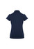 A women's polo shirt in navy with white detailing on the collar and sleeves, featuring a logo.