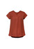 A brown women's V-neck pleat blouse with short sleeves, featuring a loose fit and no visible branding.
