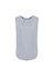 A light blue sleeveless blouse featuring pleat detail at the front and a rounded neckline. Designed with a smooth finish.