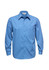 A men's long sleeve button-up shirt in a micro check pattern, featuring shades of blue and a single chest pocket.