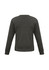 A grey knitted pullover featuring long sleeves and a round neckline, with a simple, unbranded design.