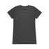 A grey T-shirt featuring a simple design and showing the back view, with a logo on the label.