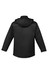 A unisex Antarctic softshell jacket in black, featuring a hood and a logo on the back.