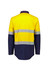 A lightweight ripstop shirt in bright yellow and navy, featuring hoop taping for high visibility. Includes a branding logo.