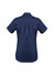 A navy women's lightweight tradie short sleeve shirt with a classic collar and back yoke detailing.
