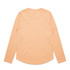 A long-sleeve peach T-shirt with a rounded hem and no visible branding on the back.