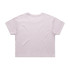 A light pink crop tee with short sleeves and a plain back, featuring a logo.