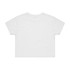 A white crop tee with a simple design and no visible branding on the back.