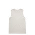 A light beige tank top with a loose fit, featuring a simple design and a logo.