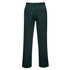 Lightweight work pants in dark green, featuring a straight leg design and a button closure. Includes a logo.