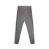 A pair of grey leggings with a high waistband and side pockets, featuring a simple design and no visible logos.