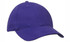 A purple brushed heavy cotton cap with a curved brim and a logo on the front.