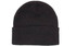 A black acrylic beanie with Thinsulate lining, featuring a cuffed design and a logo.