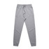 Grey track pants featuring a drawstring waistband and fitted cuffs. The product has a logo.