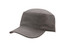 A military-style cap in grey featuring a flat top and a curved brim. The cap includes a logo on the front.