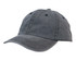 A dark grey enzyme washed pigment dyed cotton twill cap with a curved brim and a logo.