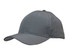 A grey sports cap made from ripstop twill, featuring triangle perforations and a logo on the side.