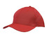 A red cap featuring tear drop perforations on the sides and a logo.