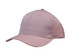 A pink cap with tear drop perforations on the sides and a curved brim. It features a logo on the front.