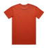An orange t-shirt featuring a plain back with no visible logos or designs.
