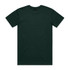 A dark green T-shirt with a classic crew neckline and short sleeves. It features a brand logo.