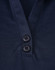 A navy blue ladies' sustainable poly/cotton polo shirt featuring a collar and two buttons.