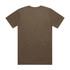 A brown Block Tubular Tee featuring short sleeves and a plain back, with a logo on the label.