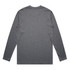 A long-sleeve T-shirt in a dark grey colour, featuring a back view and a logo.