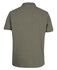 A green cotton polo shirt with a classic short-sleeve design and a collar, featuring a logo.