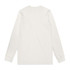 A long-sleeve T-shirt in a soft off-white colour with a plain back and a logo on the neckline.