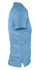 A light blue polo shirt with a slim fit and a collar. It features a logo on the chest.