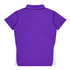 A purple polo shirt featuring a plain design and a side panel in white. It has a collar and short sleeves.