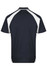A navy polo shirt featuring white accents and a logo on the back. Suitable for casual or semi-formal wear.