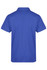 A blue polo shirt featuring a collar and short sleeves, displaying a plain back design.