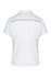 A white men's polo shirt featuring a simple design with contrasting piping and a logo.