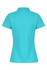 A turquoise polo shirt with a classic collar and short sleeves, featuring a logo.