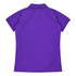 A purple polo shirt featuring short sleeves and a classic collar. The back is smooth and free of embellishments.