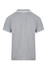 A grey polo shirt featuring a contrast collar and a logo on the back. Suitable for casual wear.